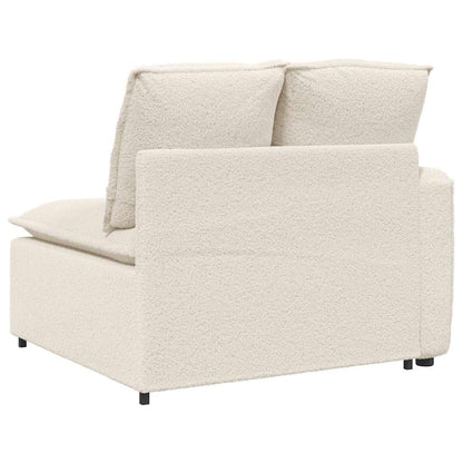 Modulares Sofa Endmodul mit Armlehne Kissen Creme 100 cm