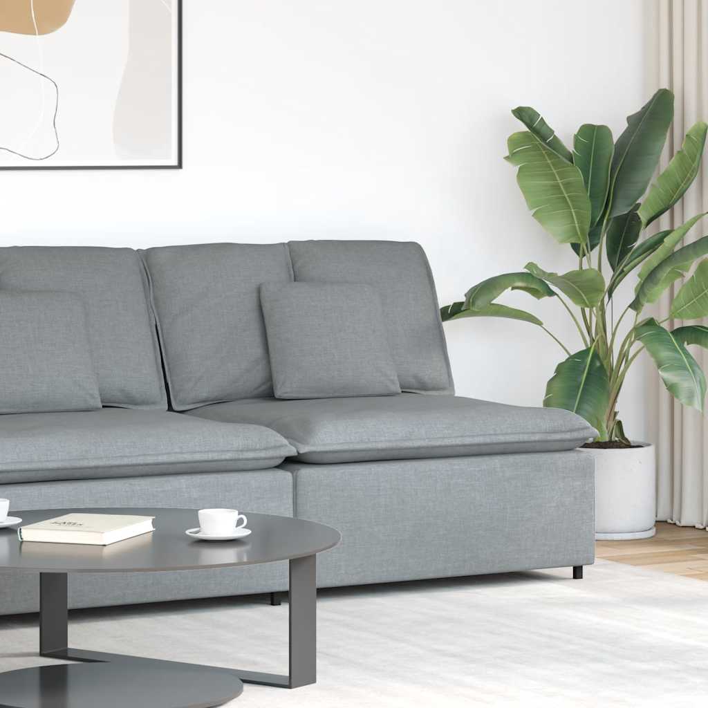 Modulares Sofa Mittelmodul mit Kissen Hellgrau 100 cm