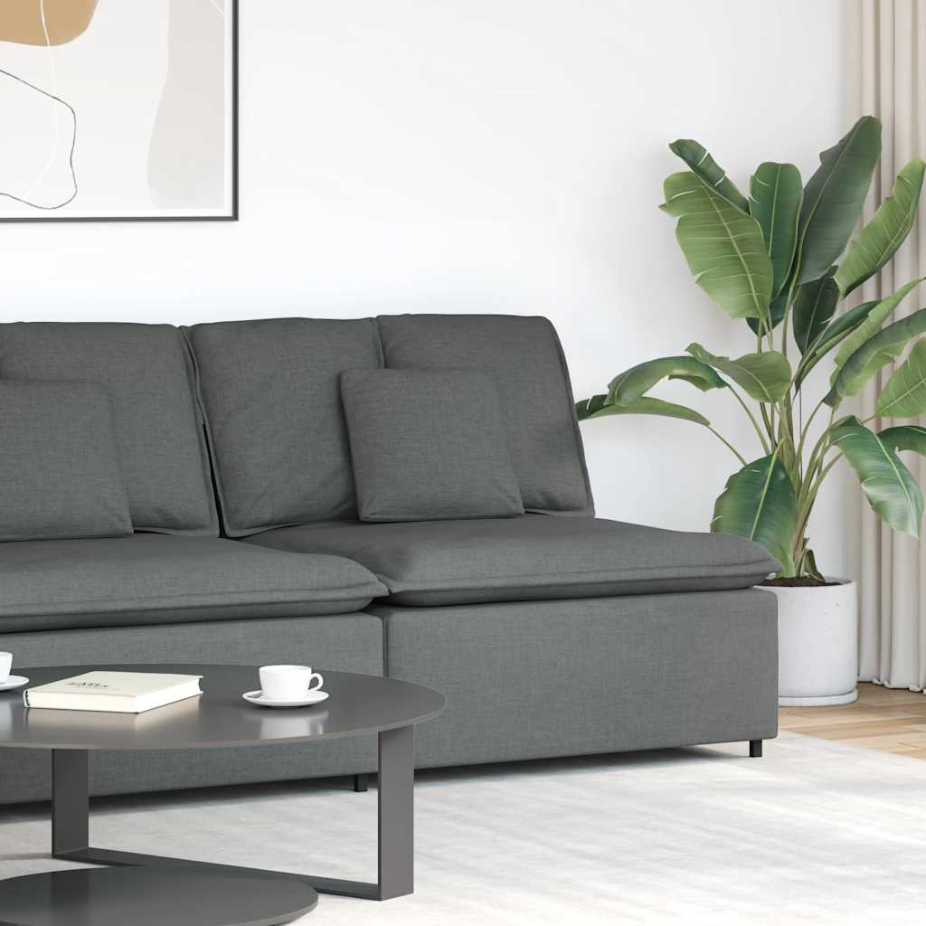 Modulares Sofa Mittelmodul mit Kissen Dunkelgrau 100 cm
