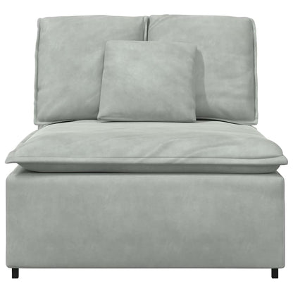 Modulares Sofa Mittelmodul mit Kissen Hellgrau 100 cm