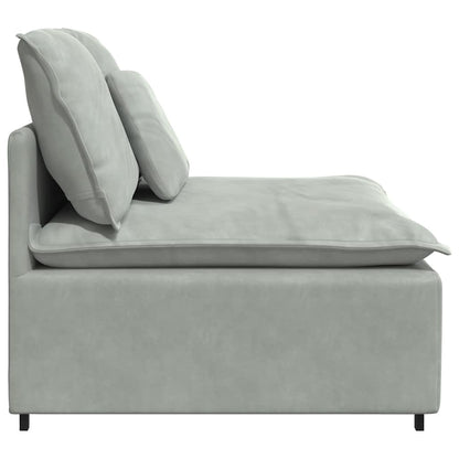 Modulares Sofa Mittelmodul mit Kissen Hellgrau 100 cm