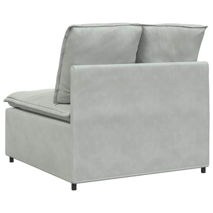 Modulares Sofa Mittelmodul mit Kissen Hellgrau 100 cm