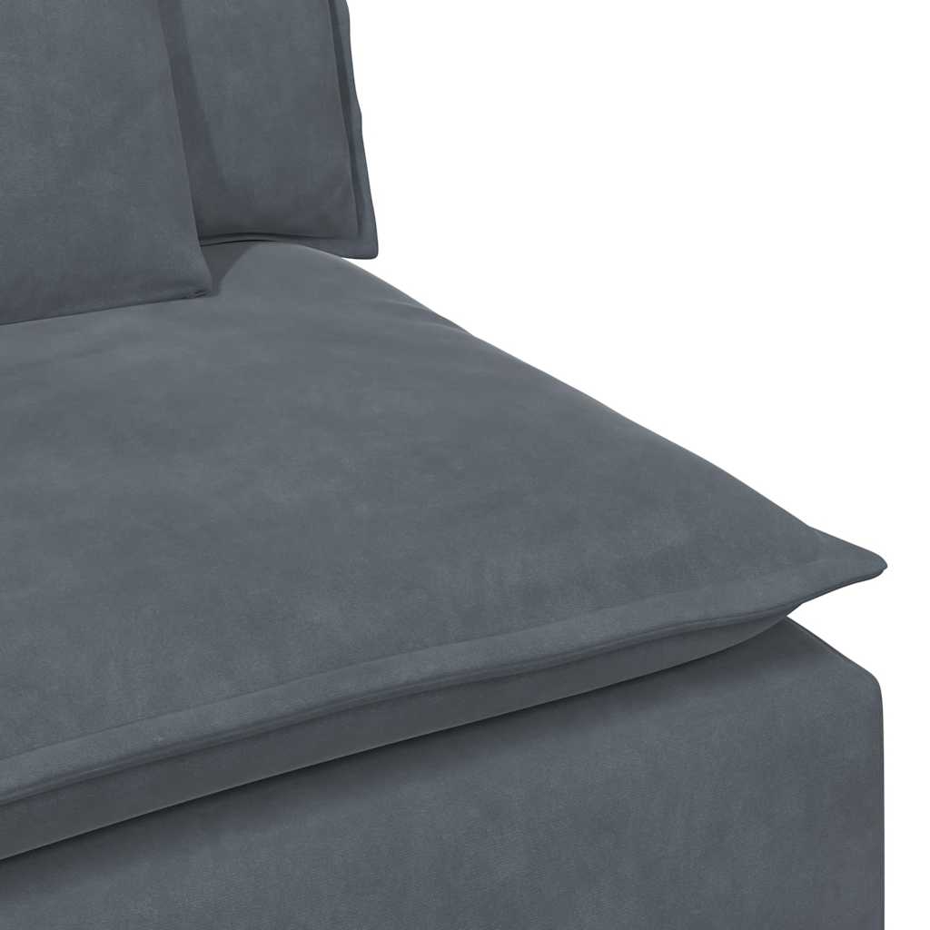 Modulares Sofa Mittelmodul mit Kissen Dunkelgrau 100 cm