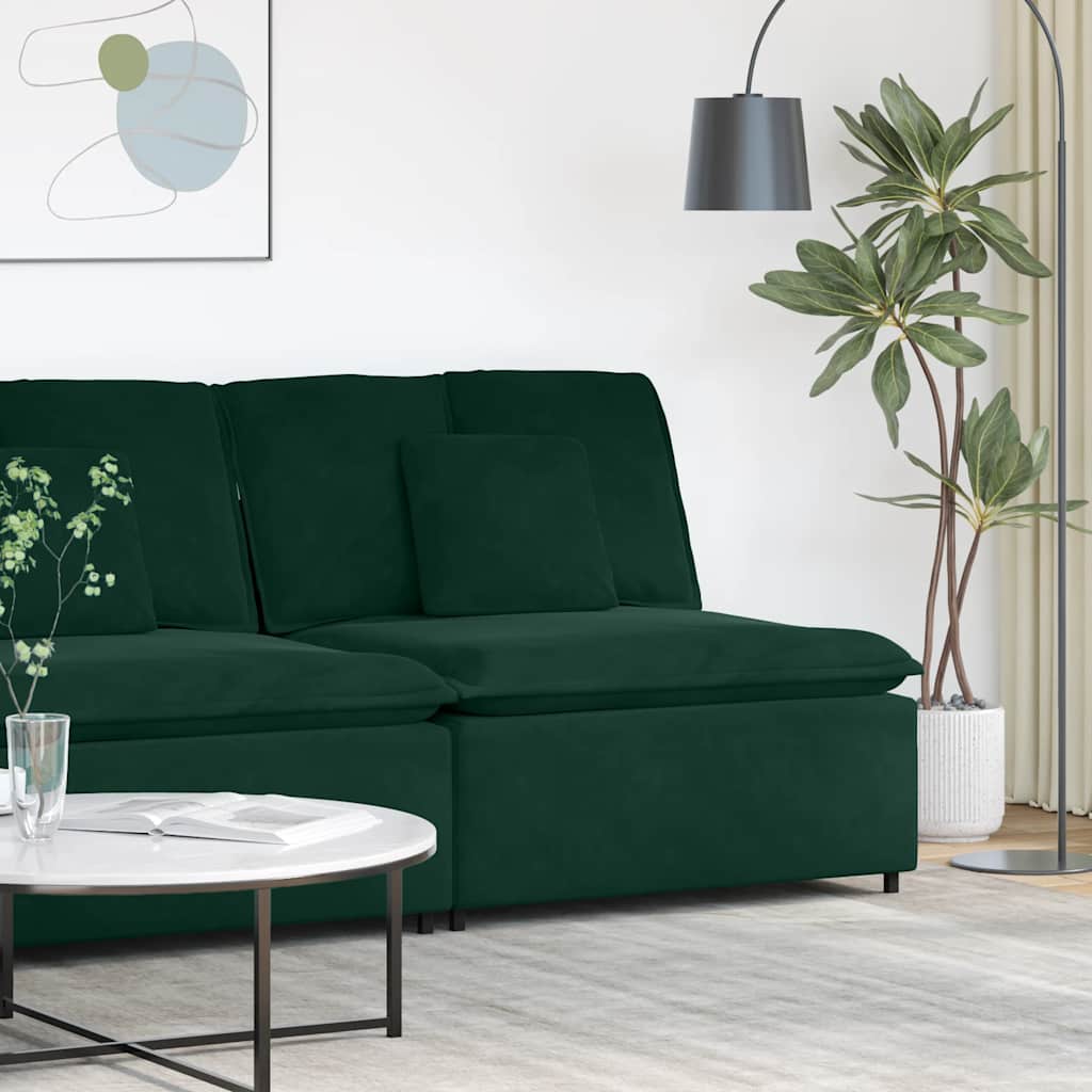 Modulares Sofa Mittelmodul mit Kissen Dunkelgrün 100 cm
