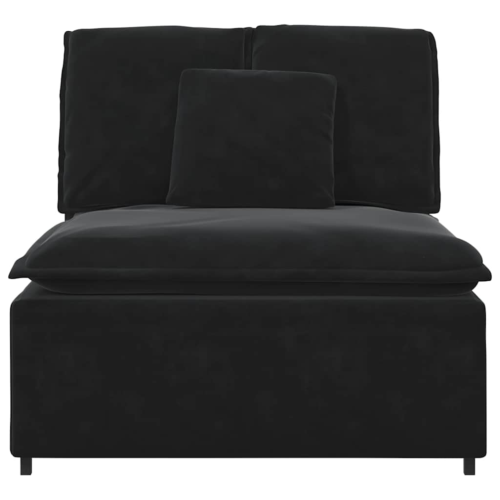 Modulares Sofa Mittelmodul mit Kissen Schwarz 100 cm