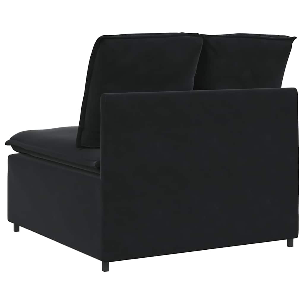 Modulares Sofa Mittelmodul mit Kissen Schwarz 100 cm