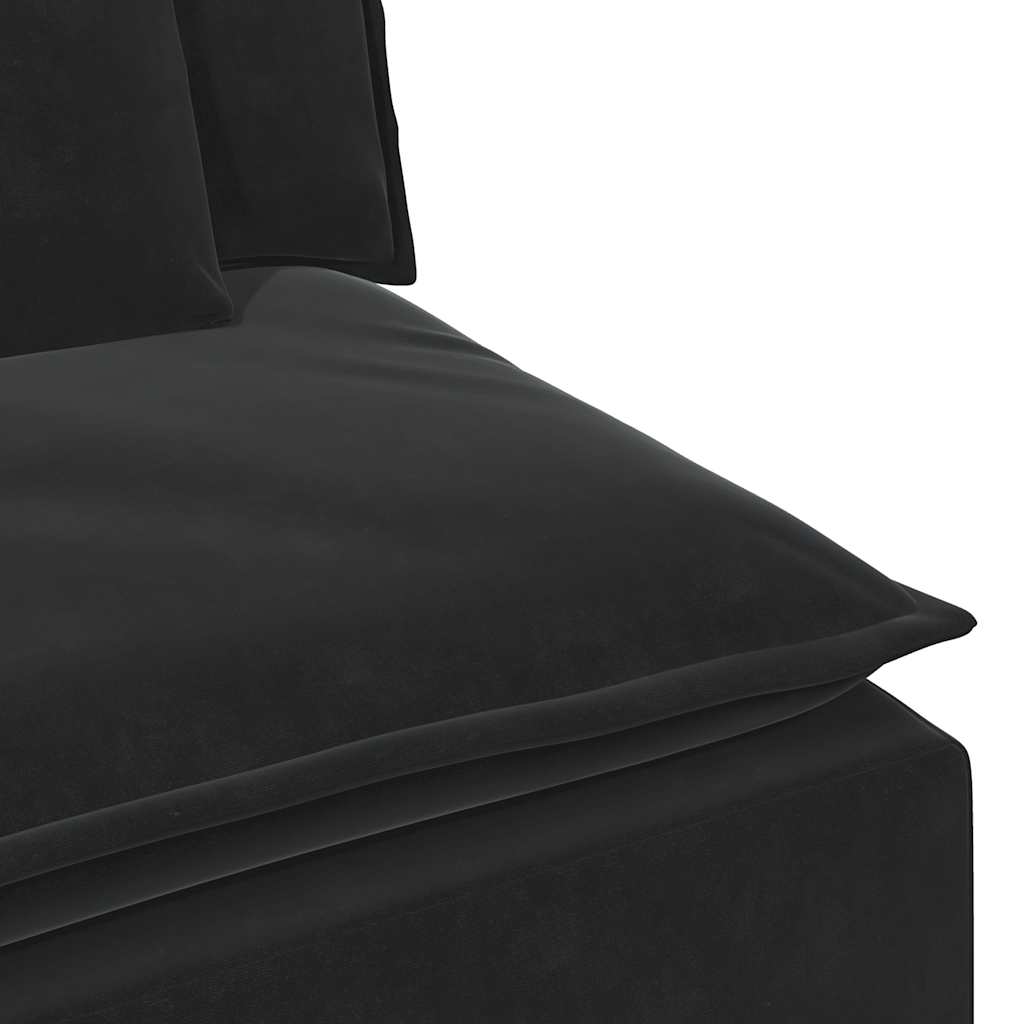Modulares Sofa Mittelmodul mit Kissen Schwarz 100 cm