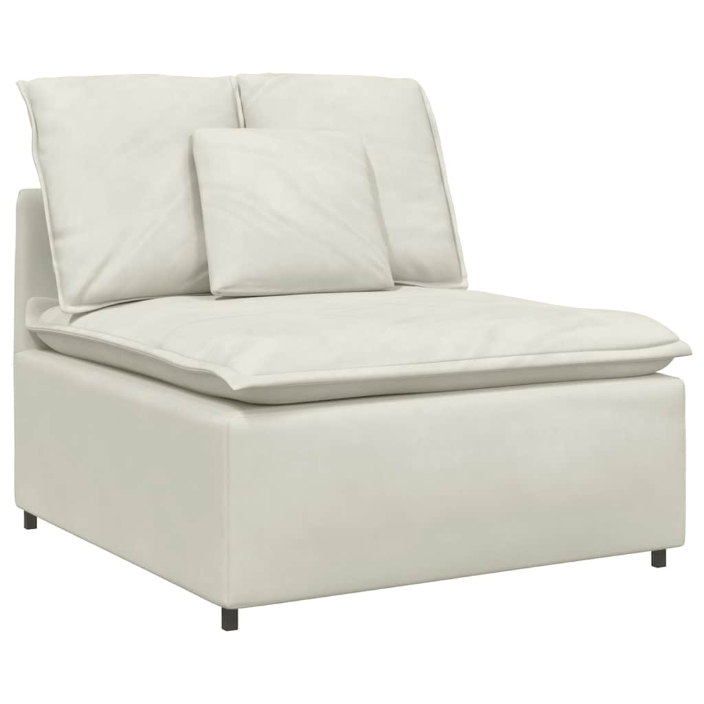 Modulares Sofa Mittelmodul mit Kissen Creme 100 cm