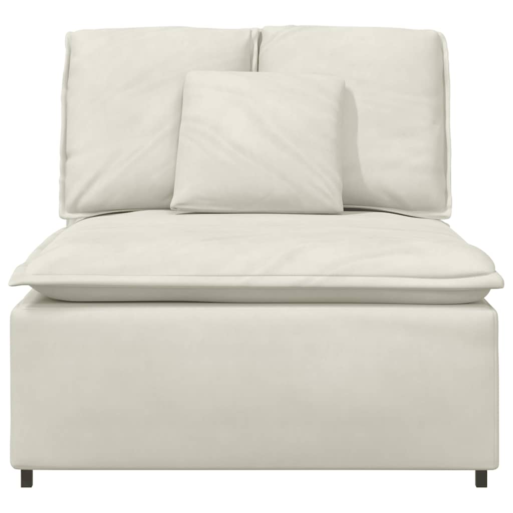 Modulares Sofa Mittelmodul mit Kissen Creme 100 cm