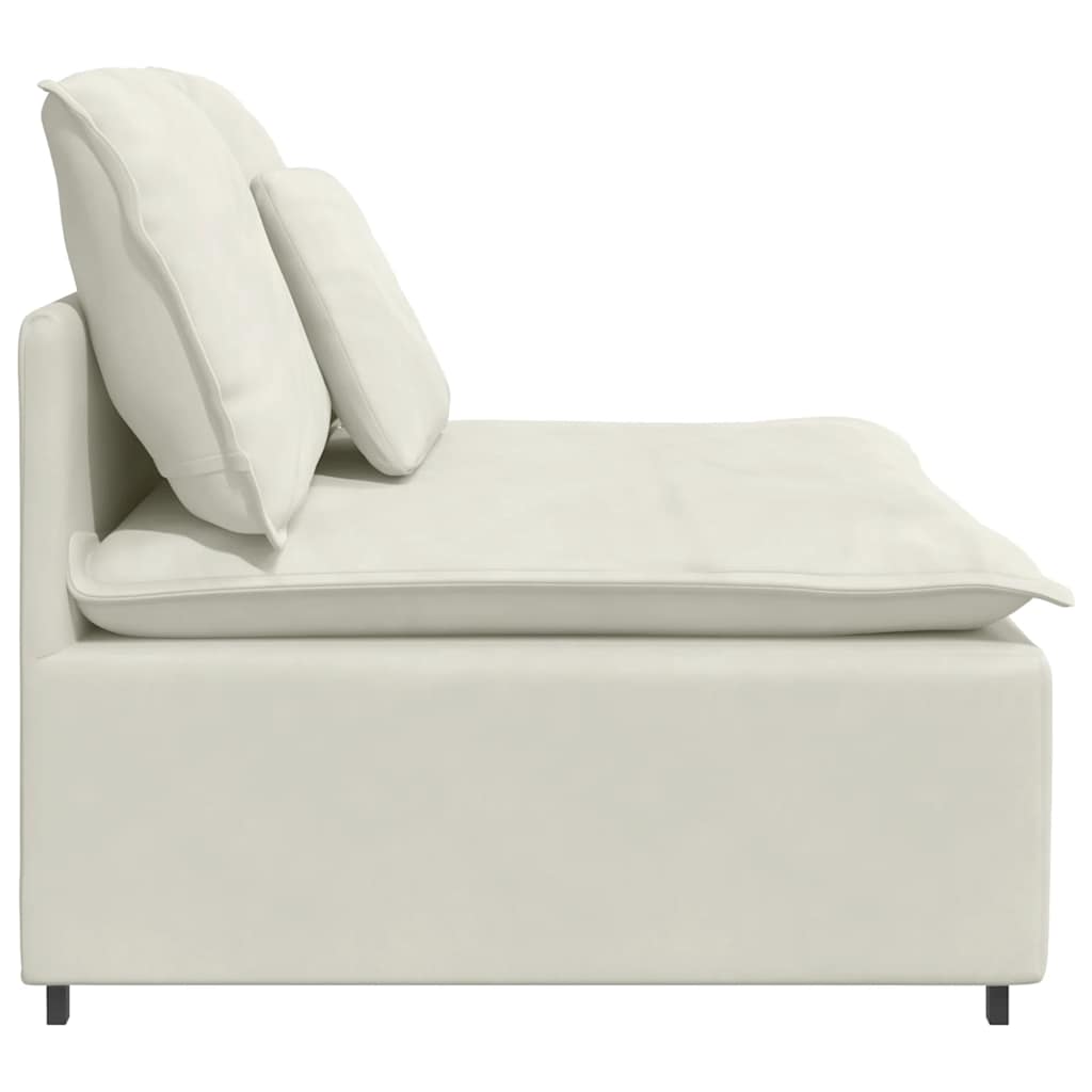 Modulares Sofa Mittelmodul mit Kissen Creme 100 cm