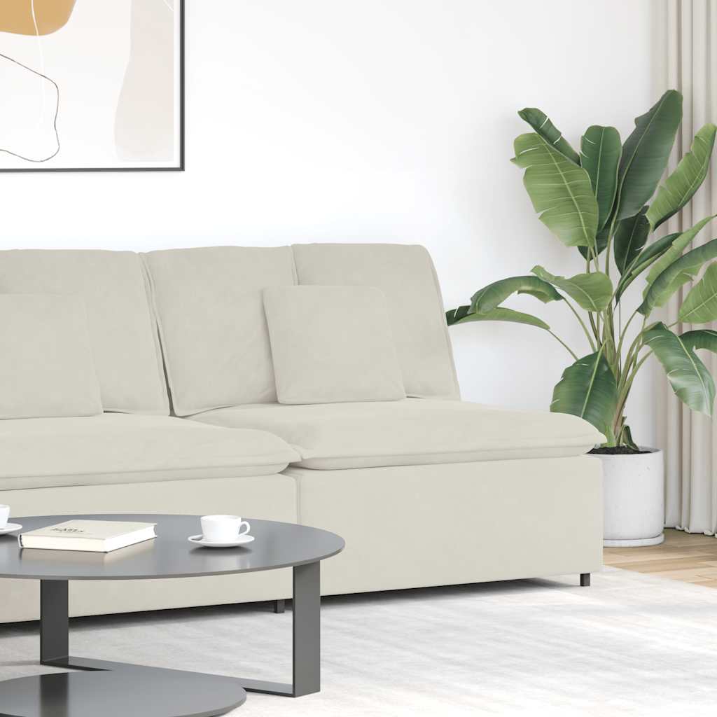 Modulares Sofa Mittelmodul mit Kissen Creme 100 cm