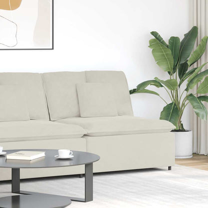 Modulares Sofa Mittelmodul mit Kissen Creme 100 cm