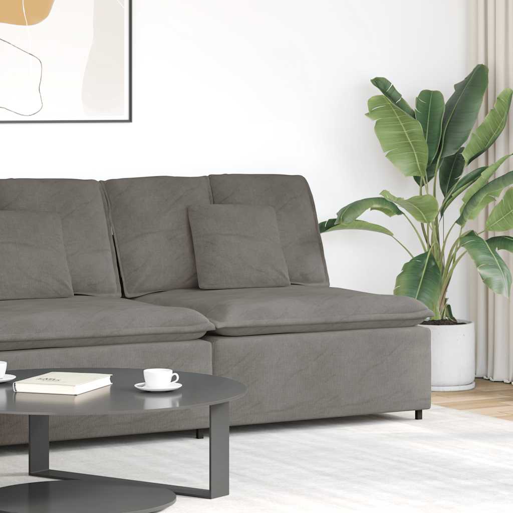 Modulares Sofa Mittelmodul mit Kissen Hellgrau 100 cm