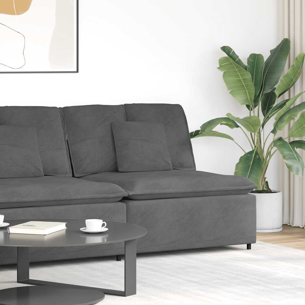 Modulares Sofa Mittelmodul mit Kissen Dunkelgrau 100 cm