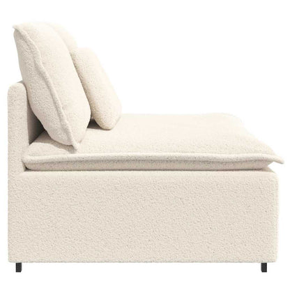 Modulares Sofa Mittelmodul mit Kissen Creme 100 cm