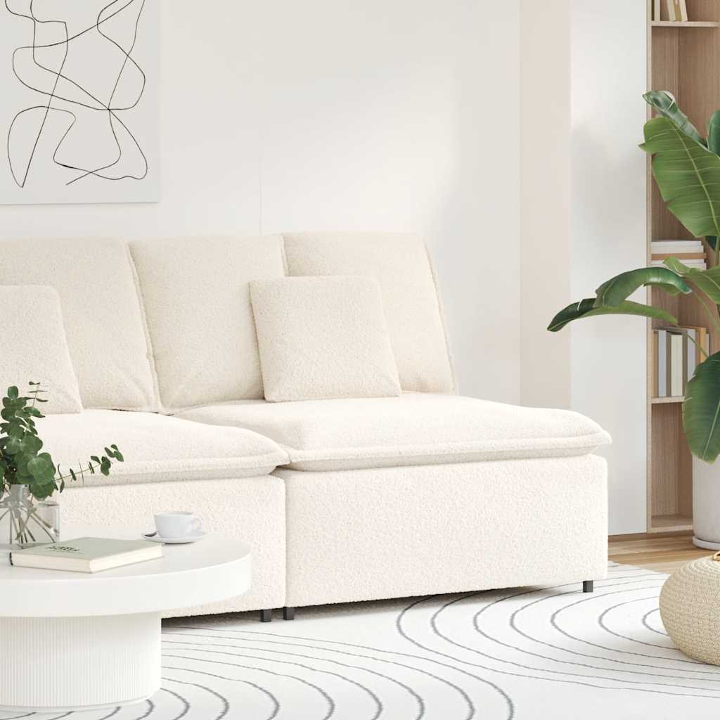 Modulares Sofa Mittelmodul mit Kissen Creme 100 cm