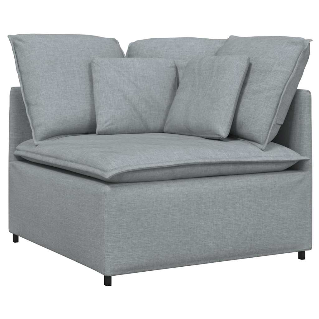 Modulares Sofa Eckmodul mit Kissen Hellgrau 100 cm