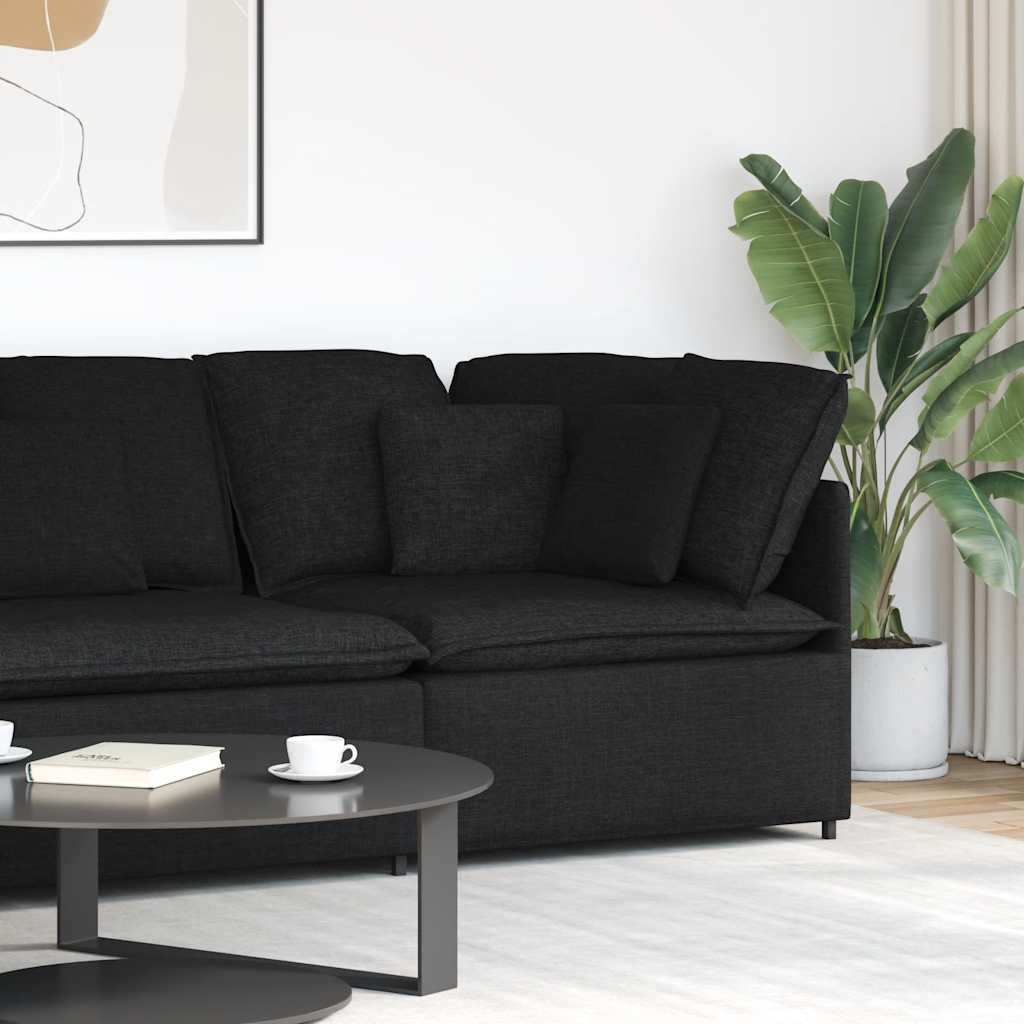 Modulares Sofa Eckmodul mit Kissen Schwarz 100 cm