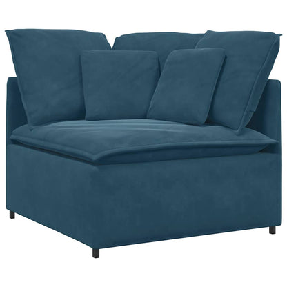 Modulares Sofa Eckmodul mit Kissen Blau 100 cm