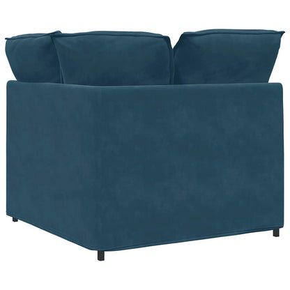 Modulares Sofa Eckmodul mit Kissen Blau 100 cm