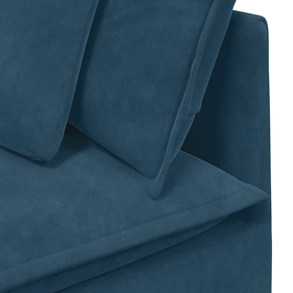 Modulares Sofa Eckmodul mit Kissen Blau 100 cm