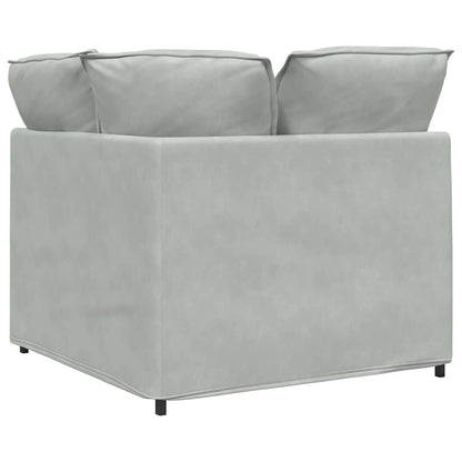 Modulares Sofa Eckmodul mit Kissen Hellgrau 100 cm
