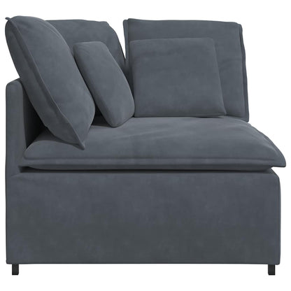 Modulares Sofa Eckmodul mit Kissen Dunkelgrau 100 cm