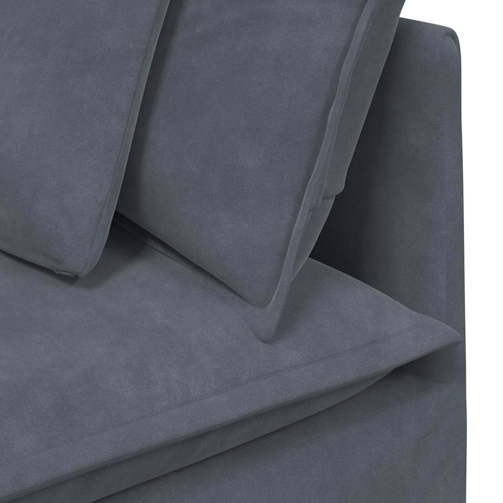 Modulares Sofa Eckmodul mit Kissen Dunkelgrau 100 cm