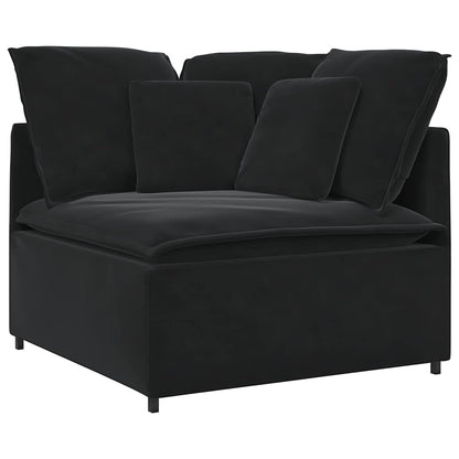 Modulares Sofa Eckmodul mit Kissen Schwarz 100 cm