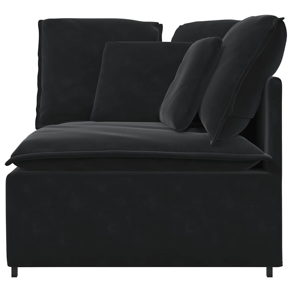 Modulares Sofa Eckmodul mit Kissen Schwarz 100 cm