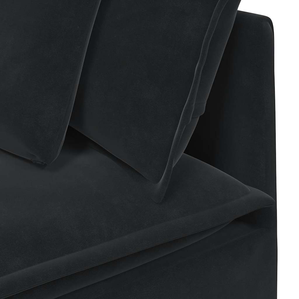 Modulares Sofa Eckmodul mit Kissen Schwarz 100 cm