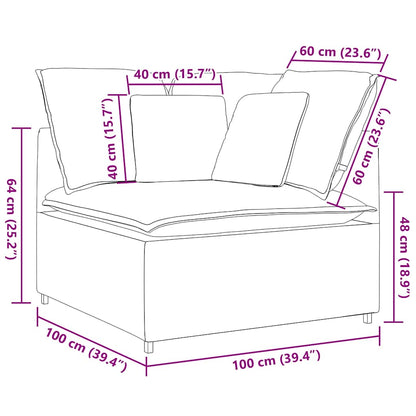 Modulares Sofa Eckmodul mit Kissen Schwarz 100 cm