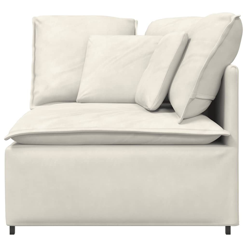 Modulares Sofa Eckmodul mit Kissen Creme 100 cm