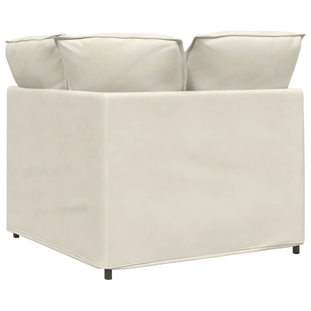 Modulares Sofa Eckmodul mit Kissen Creme 100 cm