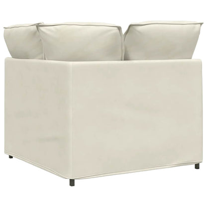 Modulares Sofa Eckmodul mit Kissen Creme 100 cm