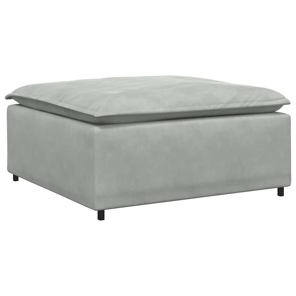 Modulares Sofa Fußhocker-Modul Hellgrau 100x100x48 cm