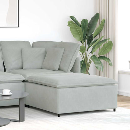 Modulares Sofa Fußhocker-Modul Hellgrau 100x100x48 cm