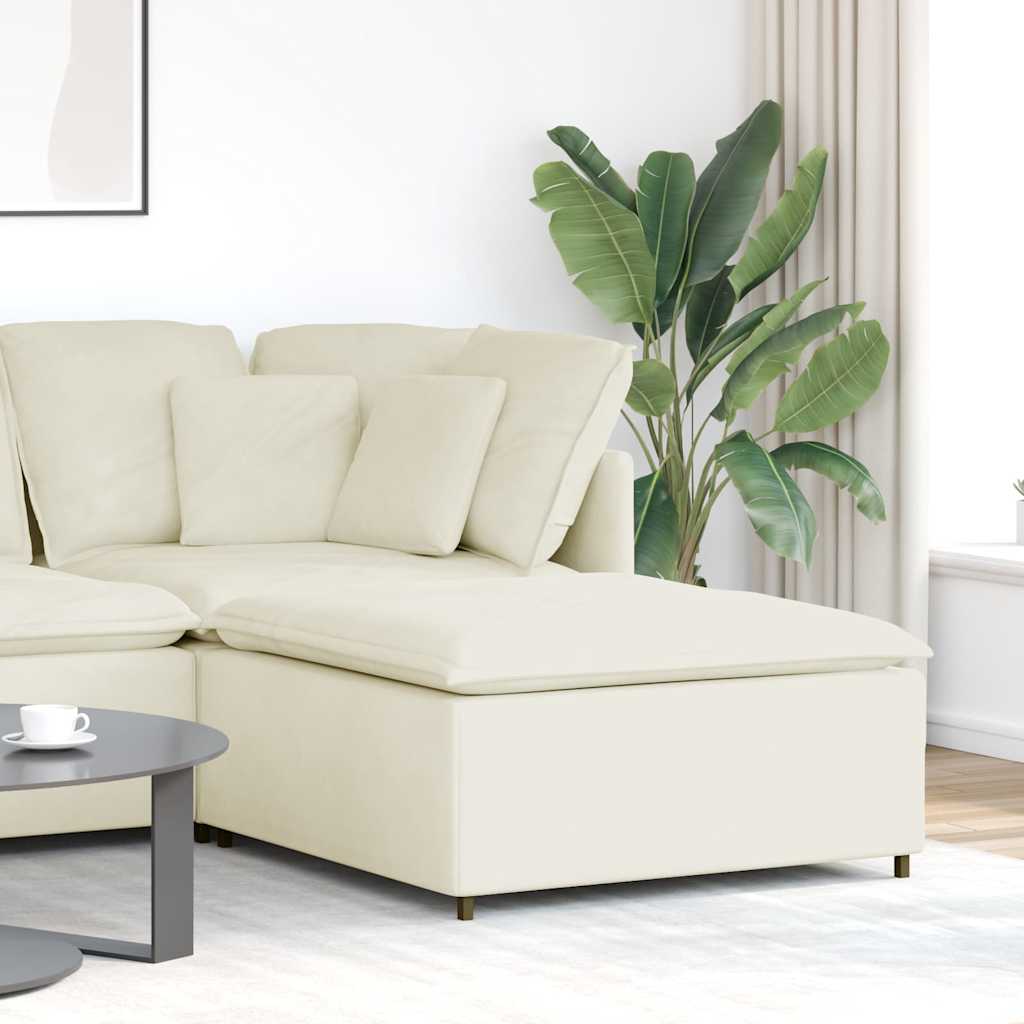 Modulares Sofa Fußhocker-Modul Creme 100x100x48 cm