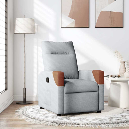 Fauteuil de relaxation tissu gris clair