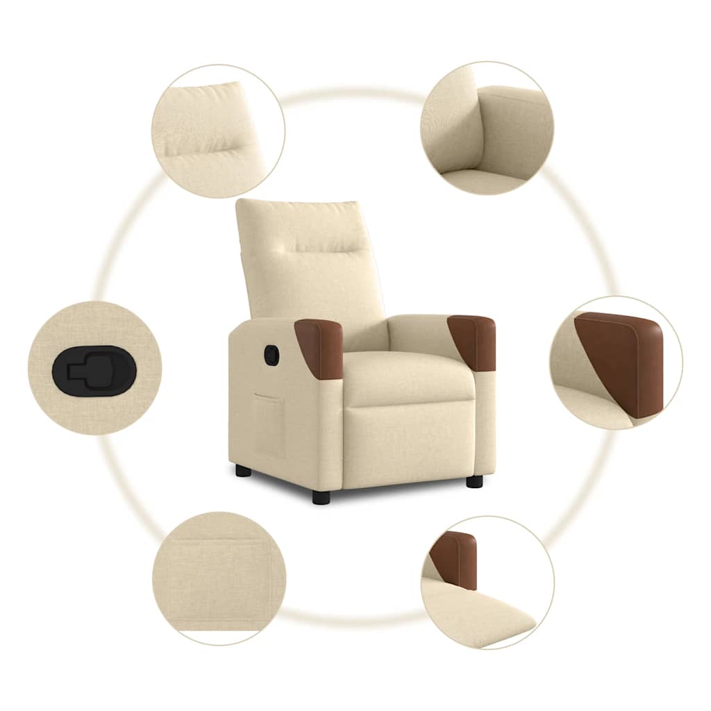 Relaxsessel Creme Stoff