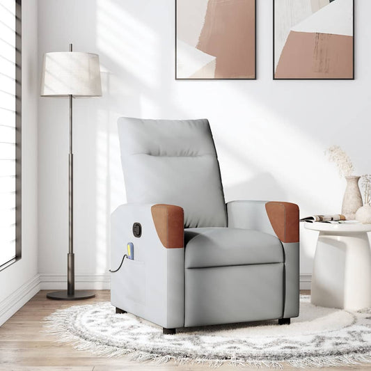 Fauteuil de massage en tissu gris nuage