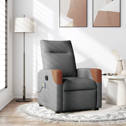 Fauteuil de massage tissu gris foncé