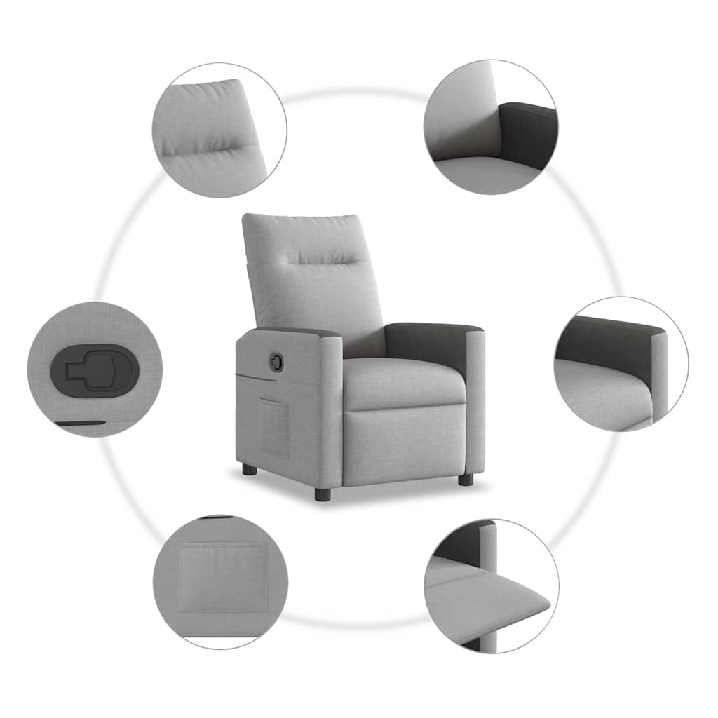 Fauteuil relax tissu gris nuage