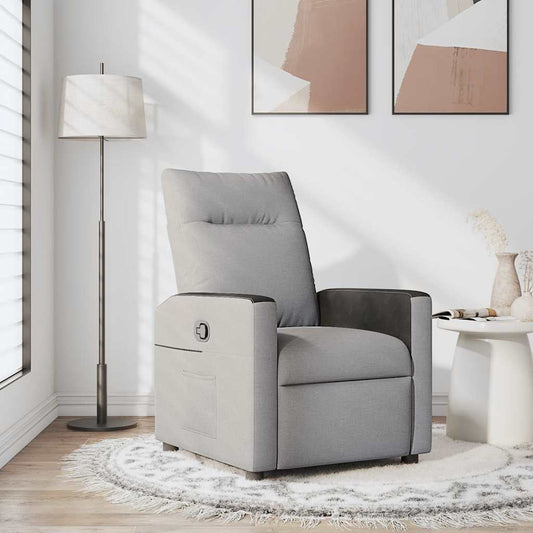 Fauteuil relax tissu gris nuage