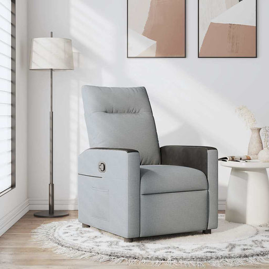 Fauteuil de relaxation tissu gris clair