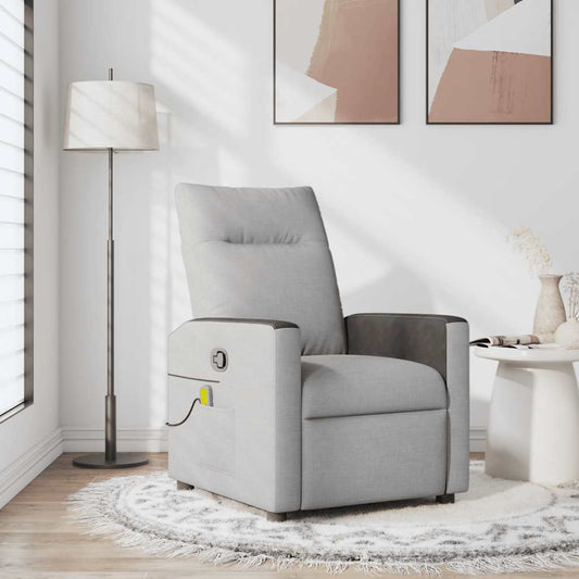 Fauteuil de massage en tissu gris nuage