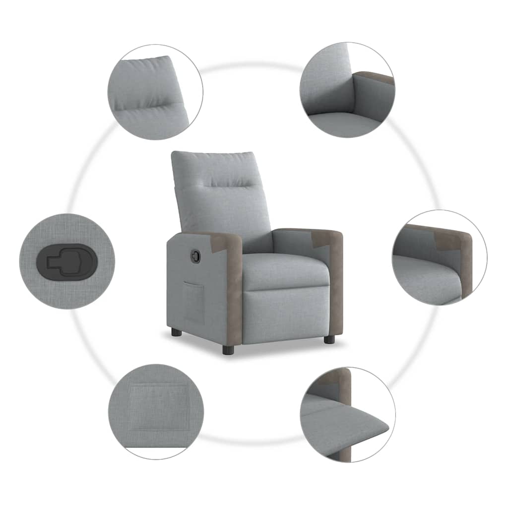 Relaxsessel Hellgrau Stoff