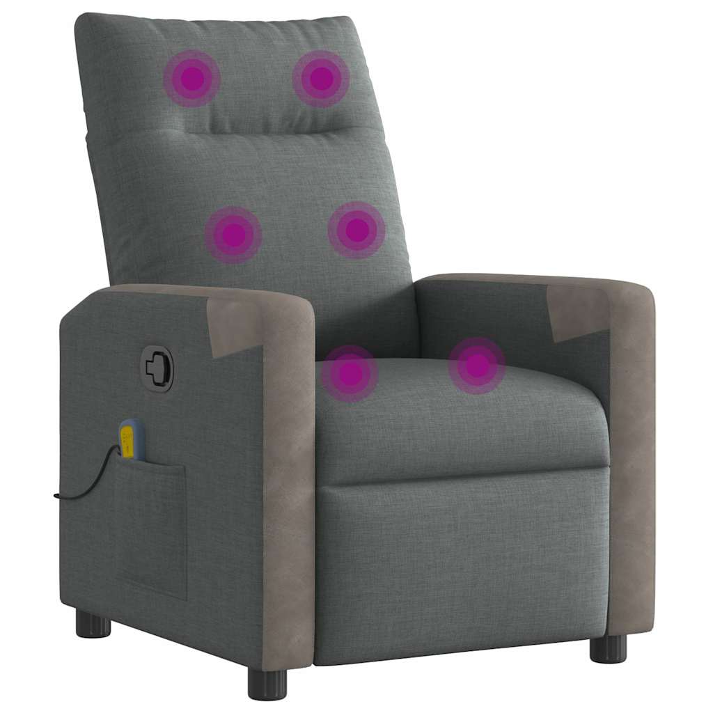 Massagesessel Dunkelgrau Stoff