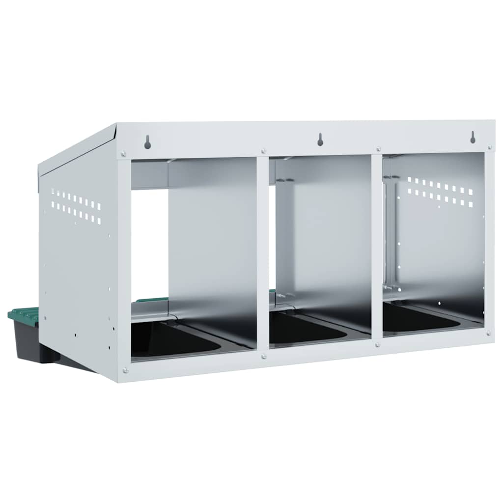 Hühner-Nistkasten 3 Fächer Wandmontage Verzinkter Stahl