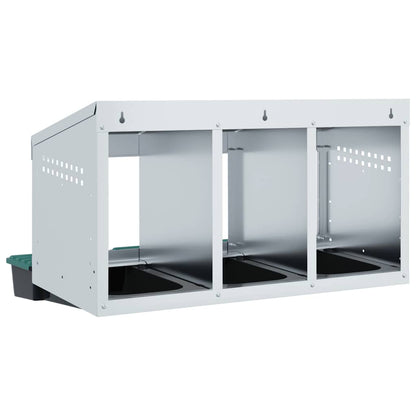 Hühner-Nistkasten 3 Fächer Wandmontage Verzinkter Stahl